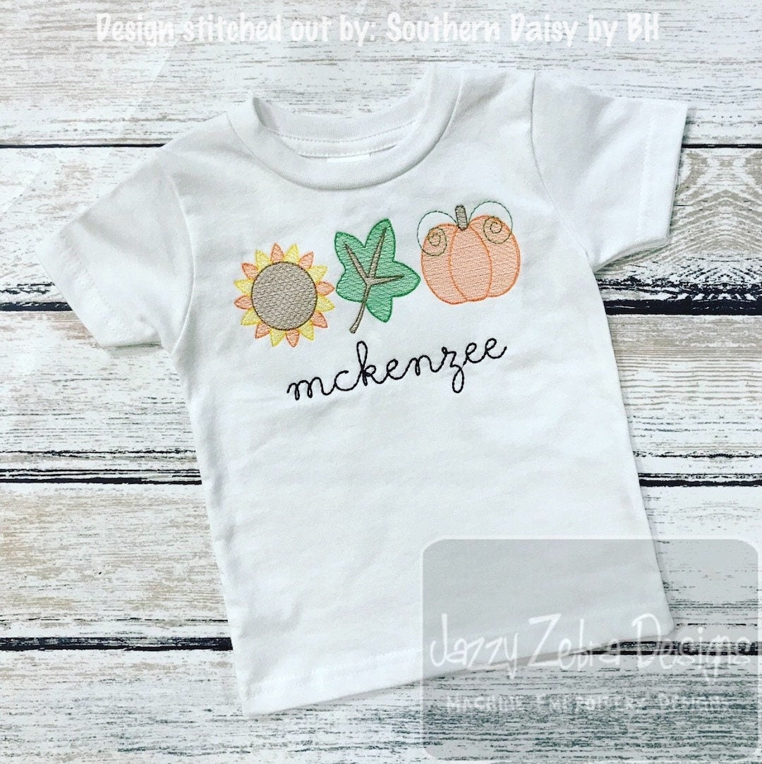 Pumpkin Sketch Machine Embroidery Design 