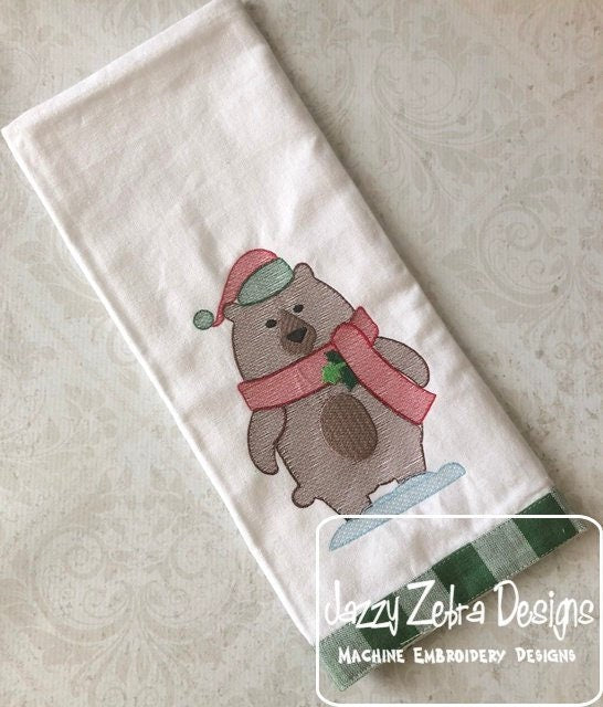 Winter Bear Sketch Machine Embroidery Design