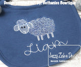 Baby Boy swirly sheep sketch machine embroidery design