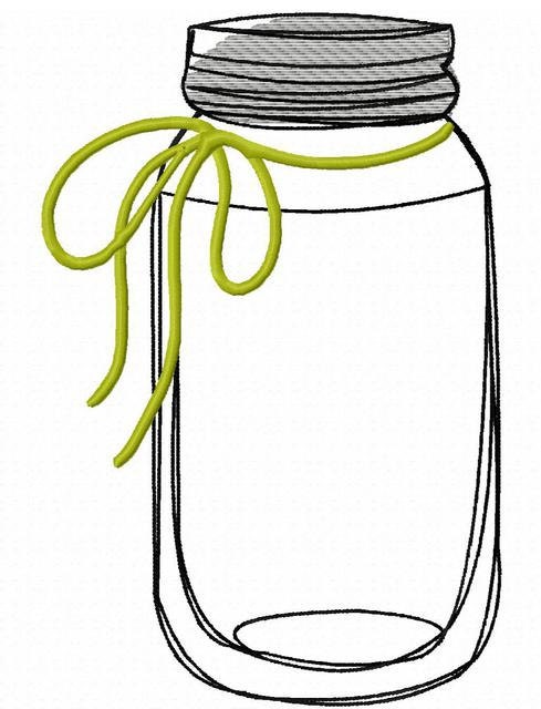 Jam Jars Sketch  Machine Embroidery Designs by JuJu