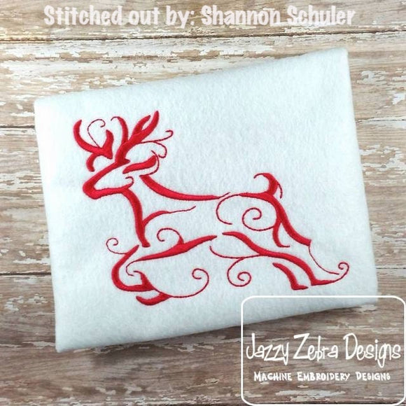 Reindeer or Deer satin stitch machine embroidery design