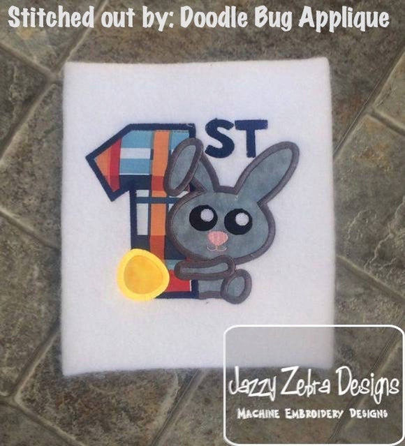 1st Easter Bunny appliqué machine embroidery design