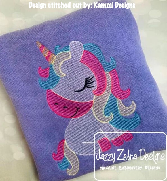 Unicorn sketch machine embroidery design