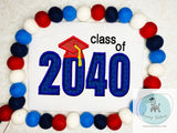 Class of 2040 appliqué machine embroidery design