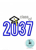 Class of 2037 appliqué machine embroidery design