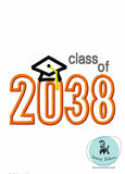 Class of 2038 appliqué machine embroidery design