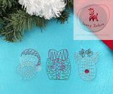 Santa, Reindeer and gift trio scribble machine embroidery design