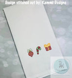 Set of 5 Christmas mini 1" sketch machine embroidery designs bundle