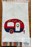 Christmas RV Camper satin stitch applique machine embroidery design