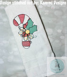 Christmas Candy Cane sketch machine embroidery design