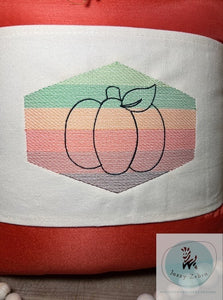 Pumpkin outline in sketch background machine embroidery design