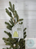 House with tree 2022 In The Hoop Christmas Ornament Machine Embroidery Design