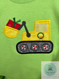 Christmas Excavator applique machine embroidery design