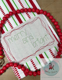 Set of 6 Christmas saying shabby chic raggedy edge bean stitch applique machine embroidery design