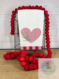 Heart with flowers sketch machine embroidery design