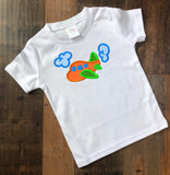 Airplane and Clouds Applique Machine Embroidery Design