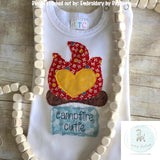 Campfire Cutie saying Camping Shabby Chic Bean Stitch Applique Machine Embroidery Design