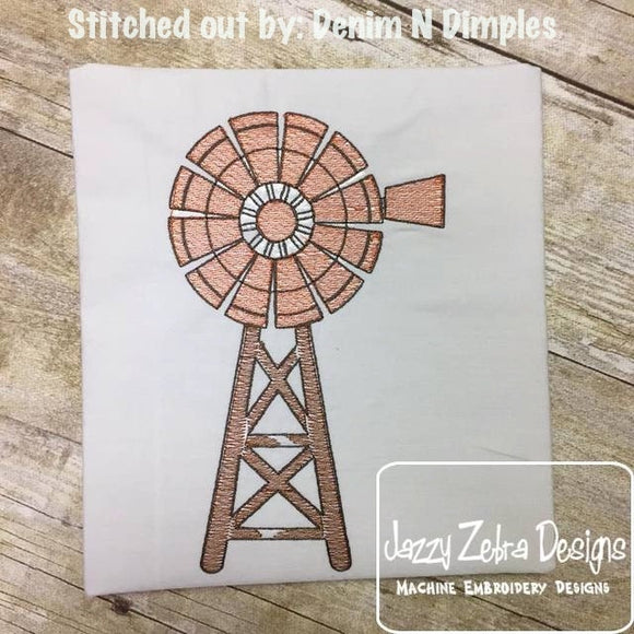 Windmill Sketch Machine Embroidery Design