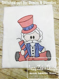 Patriotic Uncle Sam sketch machine embroidery design