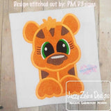 Tiger appliqué machine embroidery design