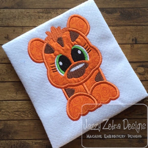 Tiger appliqué machine embroidery design