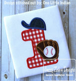Baseball 1st Birthday Appliqué Machine Embroidery Design