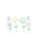 Flowers and Butterflies vintage stitch machine embroidery design
