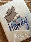 Howdy Cowboy Sketch Machine Embroidery Design