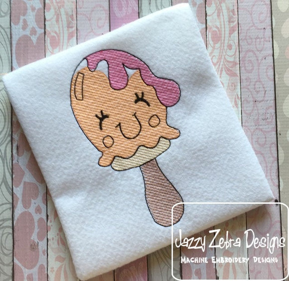 Popsicle with face sketch machine embroidery design