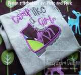 Camp Like a Girl Saying Appliqué Machine Embroidery Design