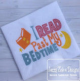 I read past my bedtime saying machine embroidery design