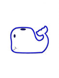 Square whale appliqué machine embroidery design