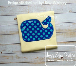 Square whale appliqué machine embroidery design