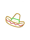 Sombrero appliqué machine embroidery design