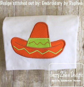 Sombrero appliqué machine embroidery design