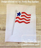 USA Flag satin stitch machine embroidery design