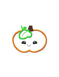 Boy Jack-o-lantern applique machine embroidery design