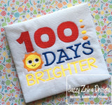 100 days brighter Saying sun machine embroidery design