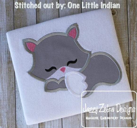 Sleeping Fox appliqué machine embroidery design