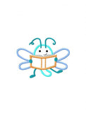 Dragonfly reading book appliqué machine embroidery design