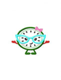 Watermelon girl wearing glasses appliqué machine embroidery design