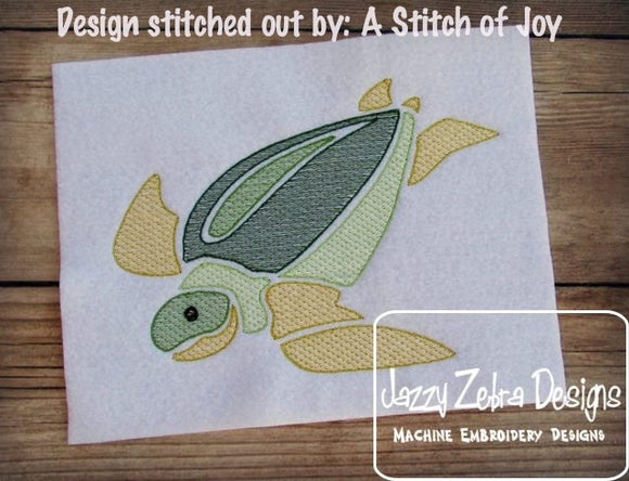 Sea Turtle Sketch Machine Embroidery Design