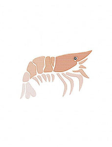 Shrimp Sketch Machine Embroidery Design