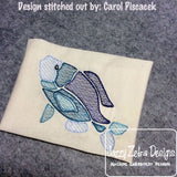 Fish sketch machine embroidery design
