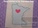 Minnesota State Sketch Embroidery Design