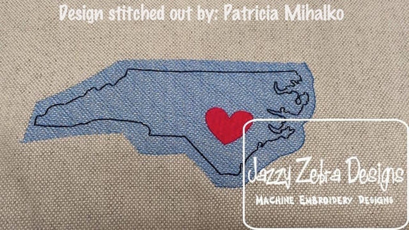 North Carolina State Sketch machine Embroidery Design