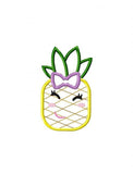 Girl Pineapple appliqué machine embroidery design