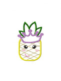 Princess Pineapple appliqué machine embroidery design