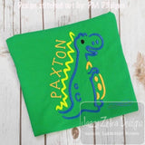 Dinosaur satin stitch machine embroidery design