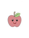 Apple with face sketch machine embroidery design